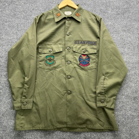 Other - Vintage US Air Force Utility Shirt Men's 16.5x32 Military Airlift Command Patch